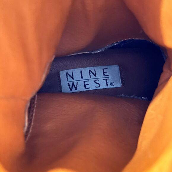 Nine West Vintage Brown Lizard Embossed Leather Cowboy Boots - Size 8 Women's - Picture 5 of 8